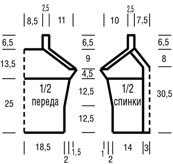 Летний топ спицами