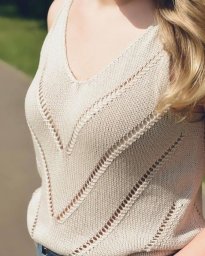 Топ майка спицами с V образным вырезом