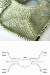 Реглан-погон спицами