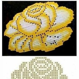 Салфетки "Розы" для любителей филейного вязания