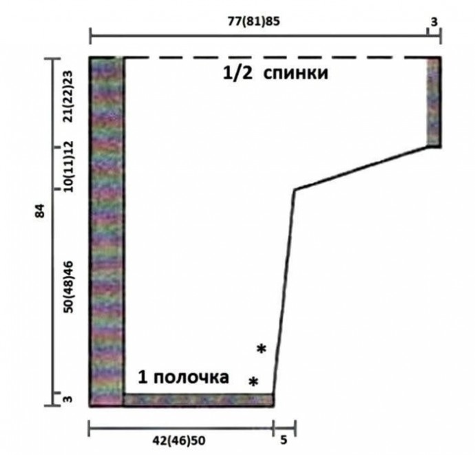 Стильный жилет-пончо, вяжем спицами