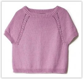 Топ лицевой гладью с рукавами реглан