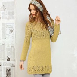 Туника мини платье спицами