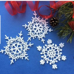 Очаровательные снежинки крючком