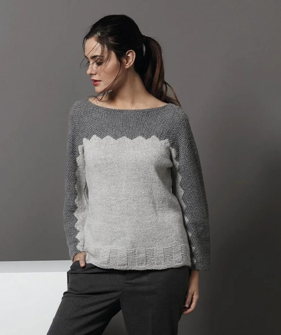 Цельновязаный серый джемпер Цельновязаный серый джемпер