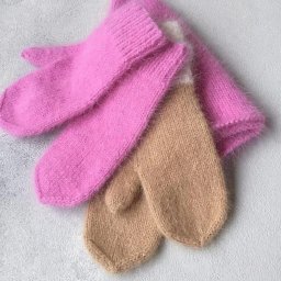 Варежки из пуха норки