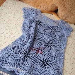 Нежная туника из ажурных мотивов, связанных крючком