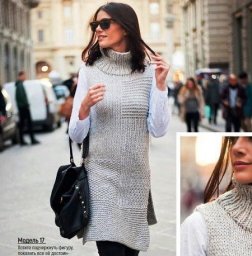 Вязание спицами модной туники