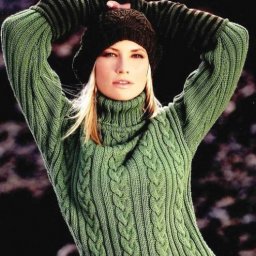 Свитер с косами, вяжем спицами