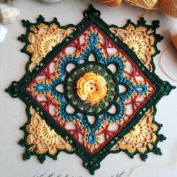 Вяжем великолепный квадратный мотив