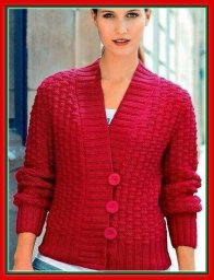 Кардиган спицами, вяжем узором "кирпичики"