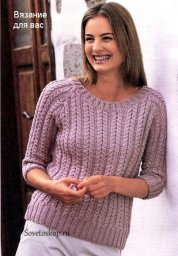 Вяжем розовый джемпер