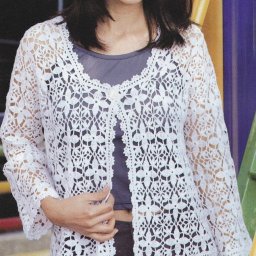 Жакет из цветочных мотивов крючком