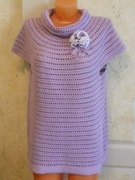 Сиреневая туника крючком