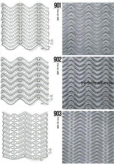 Узор "Волна", вяжем крючком