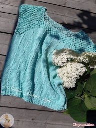 Мятнaя кофточкa крючком