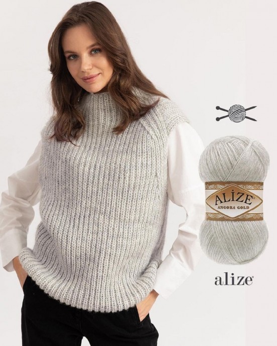 Безрукавка из пряжи Alize Angora Gold