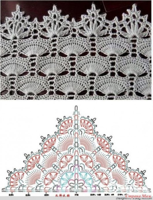 Шаль красивым узором крючком