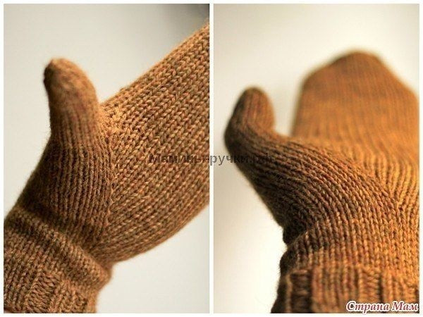 Вязаные спицами варежки Sydnmaa