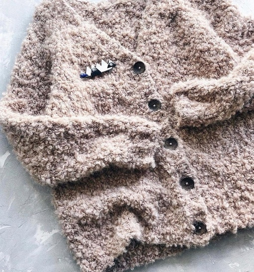 "Барашковый" карди, вяжем спицами