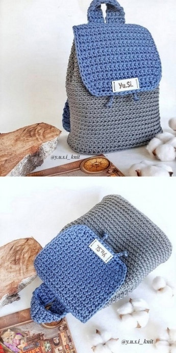 Вяжeм кoмпaктный рюкзaк крючкoм