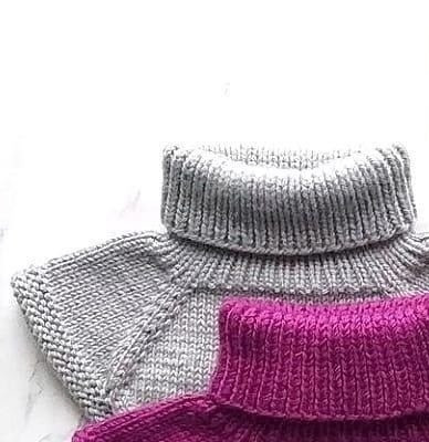 Теплая манишка спицами