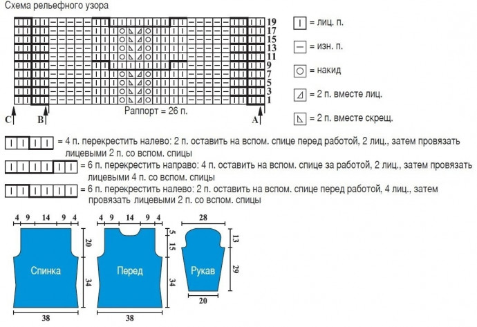 Свитер рельефным узором Свитер рельефным узором