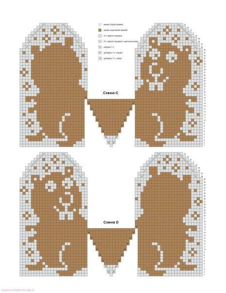 Схемы для вязания жаккардовых варежек
