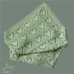 Детский плед с узором сердечками