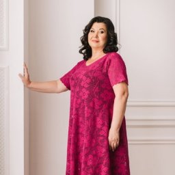 Платье в пол, работа в филейной технике