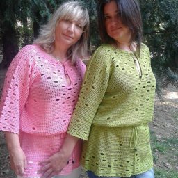 Туника в технике филейного вязания