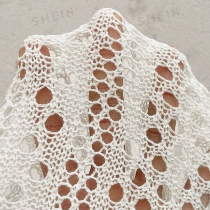 Ажурная кофточка с бахромой