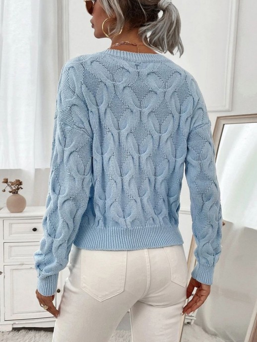 Пуловер спицами с фантазийными ромбами, схема узора