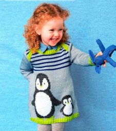 Платье с пингвинами для девочки