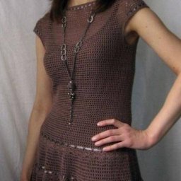 Коричневое платье крючком