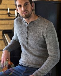 Серый пуловер спицами