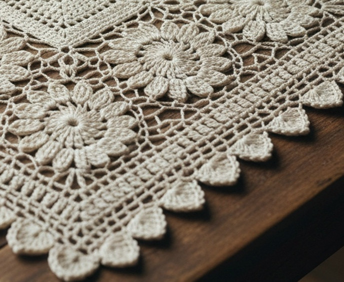 Квадратная салфетка «ананасы» крючком