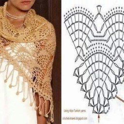 Схемы для уютных вязаных шалей