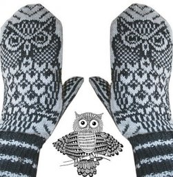 Варежки с совами