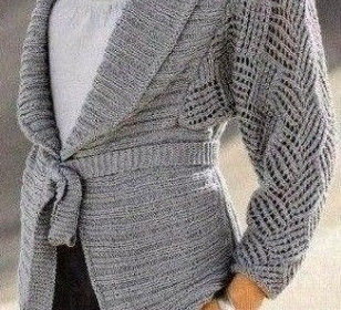 Комфортный и стильный жакет с ажурными рукавами