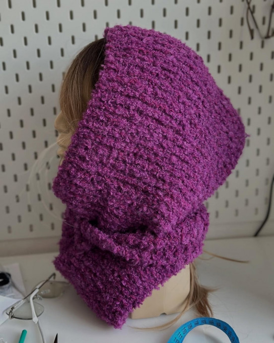 Шарф - капюшон спицами