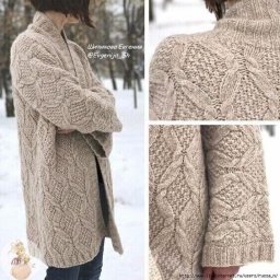 Узoр для стильного кардигана спицами