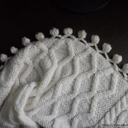 Обвязка края изделия помпонами. Мастер-класс