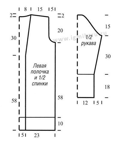 Уютный длинный кардиган с красивыми переплетениями из кос. Спицы