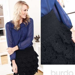 Юбка с кружевными оборками