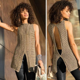 Вяжем изысканную тунику с открытой спиной