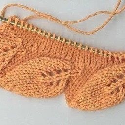 ​Кайма из листьев спицами. Описание и схема