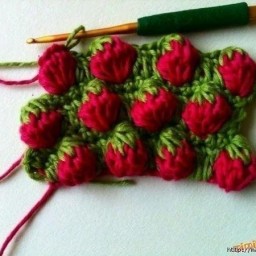 Узор крючком "Клубнички"