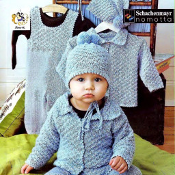 ​Вязаный комплект для новорожденного мальчика