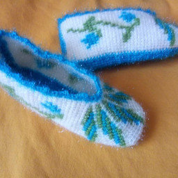 Тапочки -следочки тунисским крючком